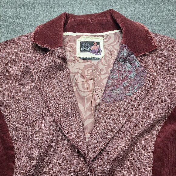 Buffalo David Bitton Jacket Womens Medium Elizabeth‎ Blazer Distressed Lace - Picture 3 of 12